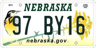 NE license plate 97BY16