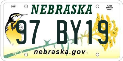 NE license plate 97BY19