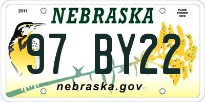 NE license plate 97BY22
