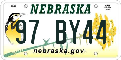 NE license plate 97BY44