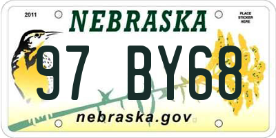 NE license plate 97BY68