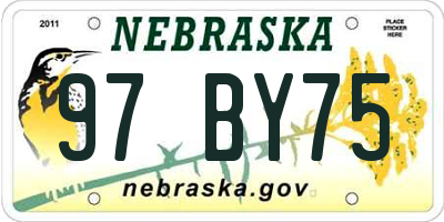 NE license plate 97BY75