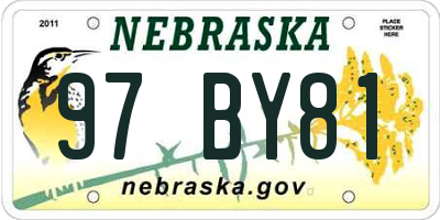 NE license plate 97BY81