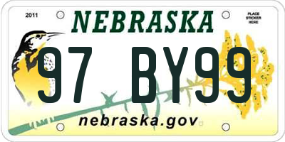 NE license plate 97BY99