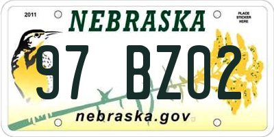 NE license plate 97BZ02