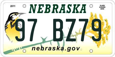 NE license plate 97BZ79