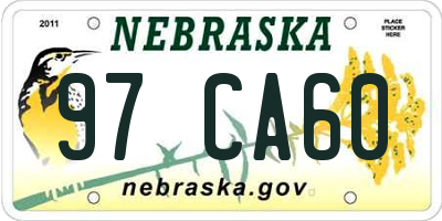 NE license plate 97CA60