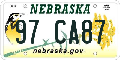 NE license plate 97CA87
