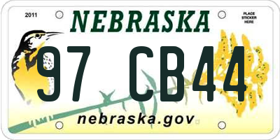 NE license plate 97CB44
