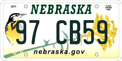 NE license plate 97CB59