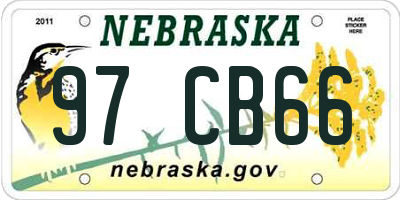 NE license plate 97CB66