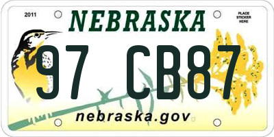 NE license plate 97CB87