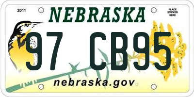 NE license plate 97CB95