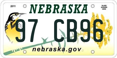 NE license plate 97CB96