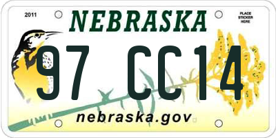 NE license plate 97CC14