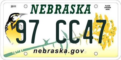 NE license plate 97CC47