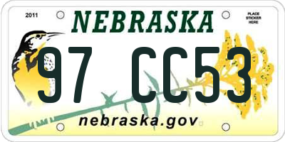 NE license plate 97CC53