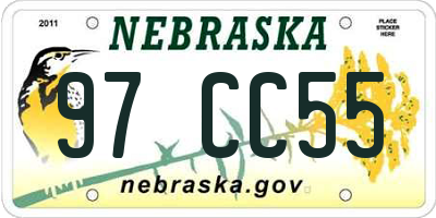NE license plate 97CC55