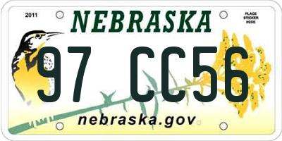 NE license plate 97CC56