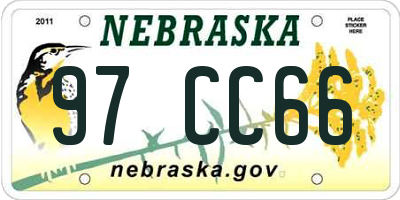 NE license plate 97CC66