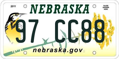 NE license plate 97CC88