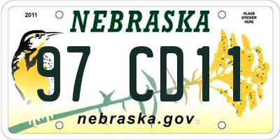 NE license plate 97CD11