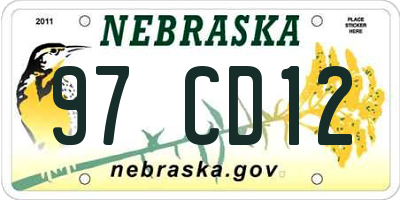 NE license plate 97CD12
