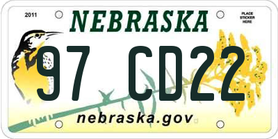 NE license plate 97CD22