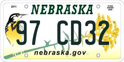 NE license plate 97CD32