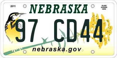 NE license plate 97CD44