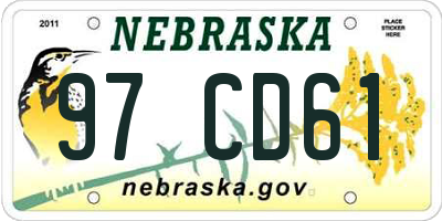 NE license plate 97CD61