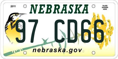NE license plate 97CD66