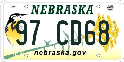 NE license plate 97CD68