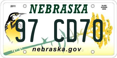 NE license plate 97CD70