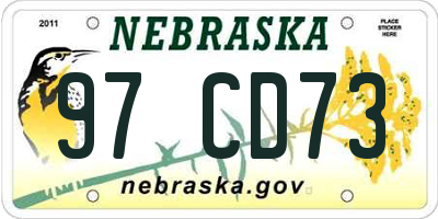 NE license plate 97CD73