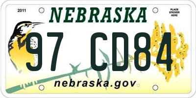NE license plate 97CD84