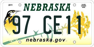 NE license plate 97CE11