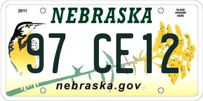 NE license plate 97CE12