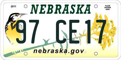 NE license plate 97CE17