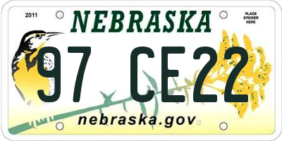 NE license plate 97CE22
