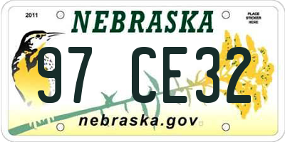 NE license plate 97CE32