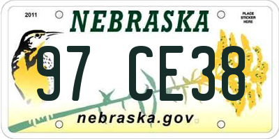 NE license plate 97CE38