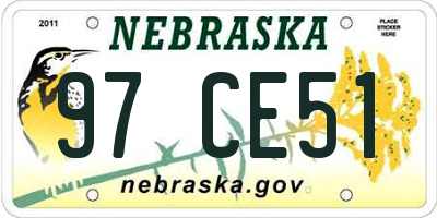 NE license plate 97CE51