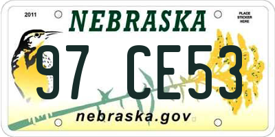 NE license plate 97CE53