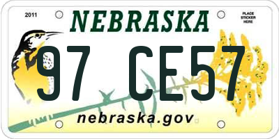 NE license plate 97CE57