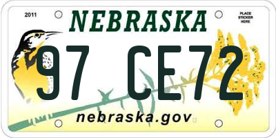 NE license plate 97CE72