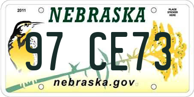 NE license plate 97CE73