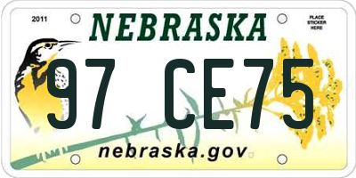 NE license plate 97CE75