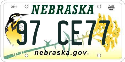 NE license plate 97CE77
