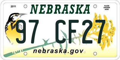 NE license plate 97CF27
